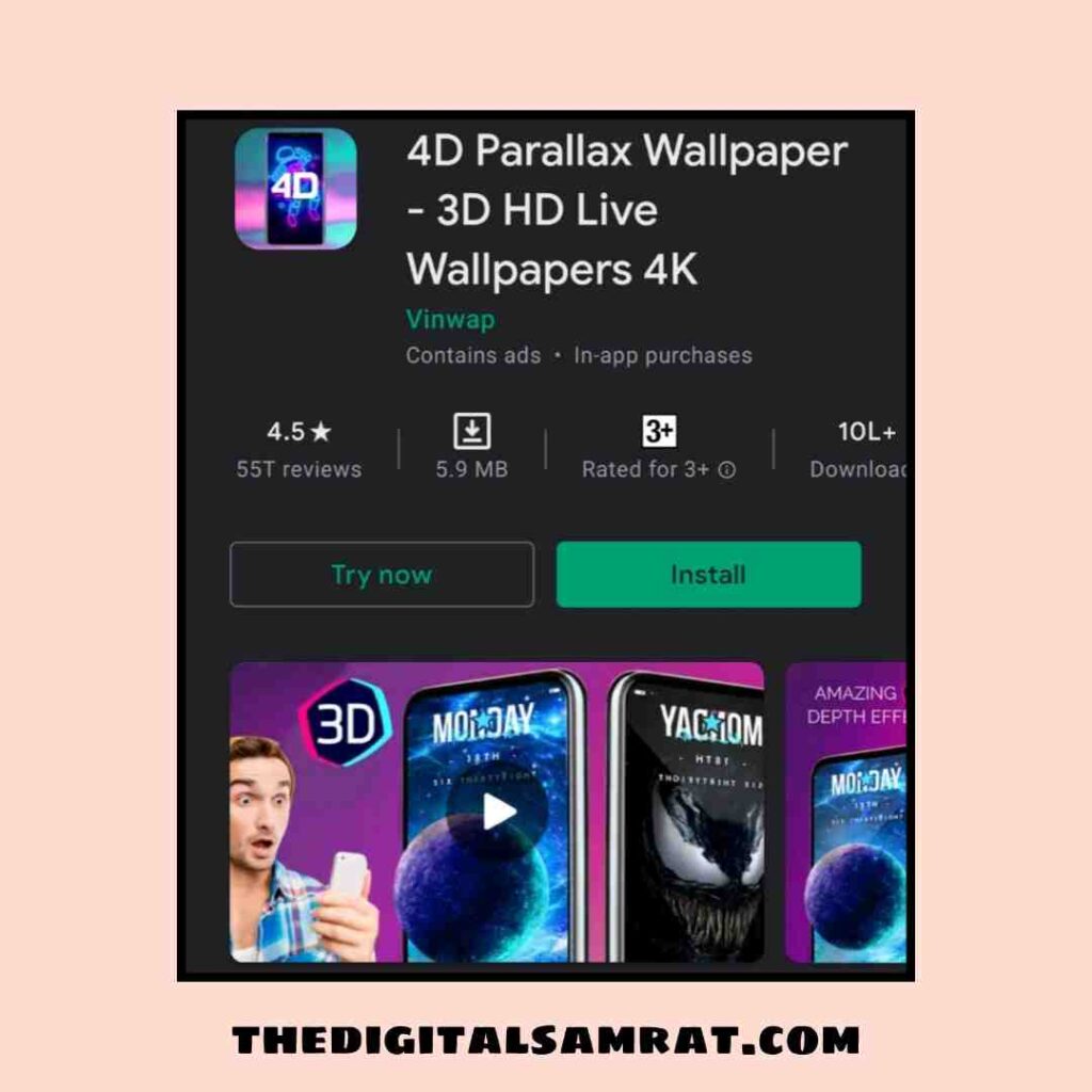 4D parallax wallpaper app